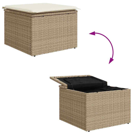 Trädgårdsoffset 4 pcs Beige och gräddfärgad Poly Rattan