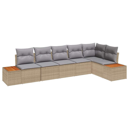 Trädgårdsoffset 6 st 6-Antal sittplatser Beige och Ljusgrå