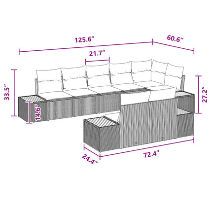 Trädgårdsoffset 8 st 8-Antal sittplatser Svart Polyrattan