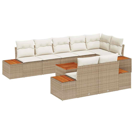 Trädgårdsoffset 8 st 8-Antal sittplatser Beige och gräddfärgad