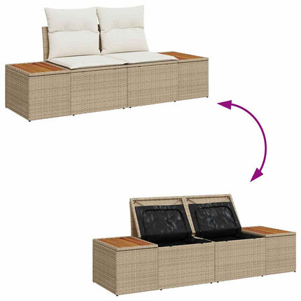 Trädgårdsoffset 6 pcs Beige och gräddfärgad Polyrattan