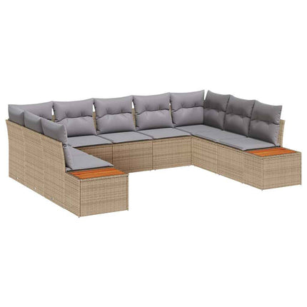 Trädgårdsoffset 5 st 9-Antal sittplatser Beige och Ljusgrå