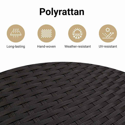 Trädgårdsoffset 7 st 6-Antal sittplatser Svart Poly Rattan