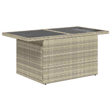 Trädgårdsoffset med kudde med kudde 9 pcs Ljusgrå Polyrattan