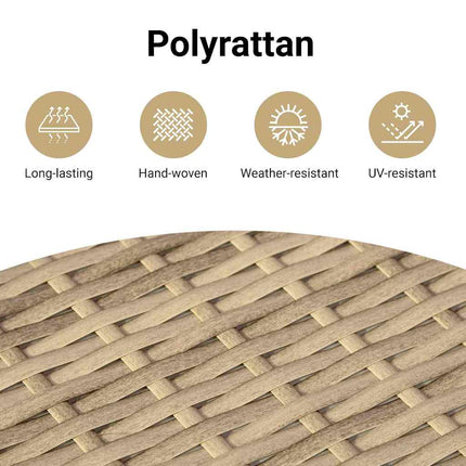 Trädgårdsoffset 9 st Beige Poly Rattan