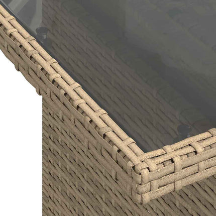 Trädgårdsoffset med kudde med lagring 6 pcs Beige Poly rattan