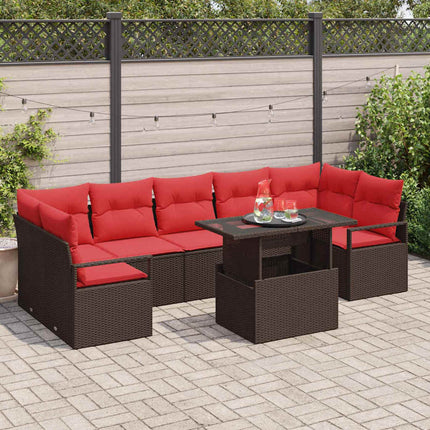 Trädgårdsoffset 8 st Brun Poly rattan