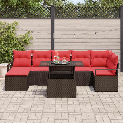 Trädgårdsoffset 8 st Brun Poly rattan