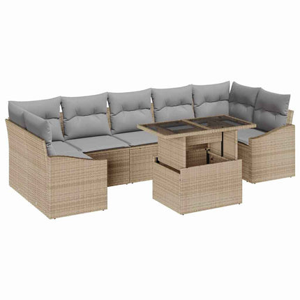 Trädgårdsoffset 8 st Beige konstrotting