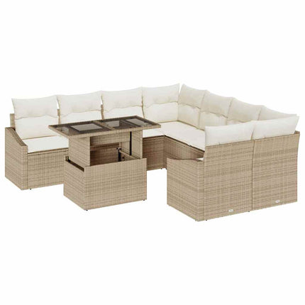 Trädgårdsoffset 9 st Beige konstrotting