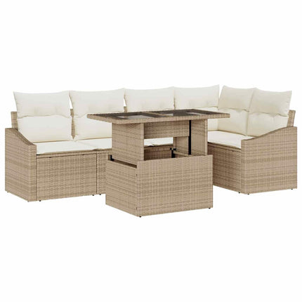 Trädgårdsoffset 6 st Beige och gräddfärgad