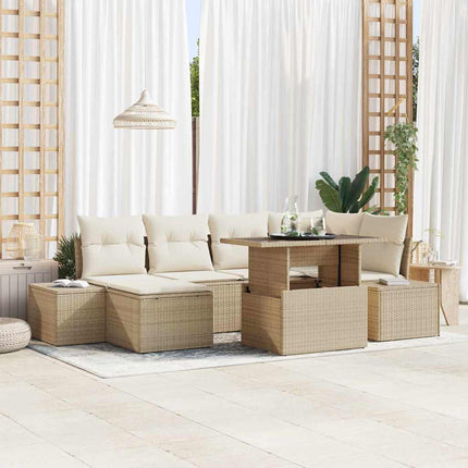Trädgårdsoffset 7 st Beige konstrotting
