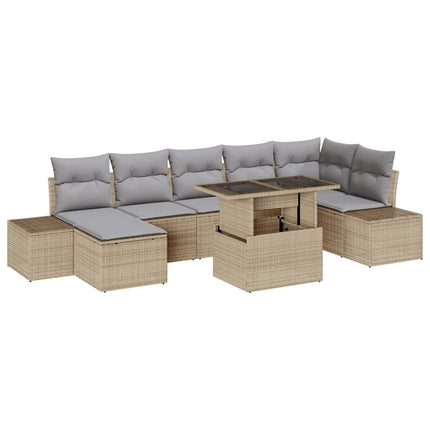Trädgårdsoffset 8 st Beige konstrotting