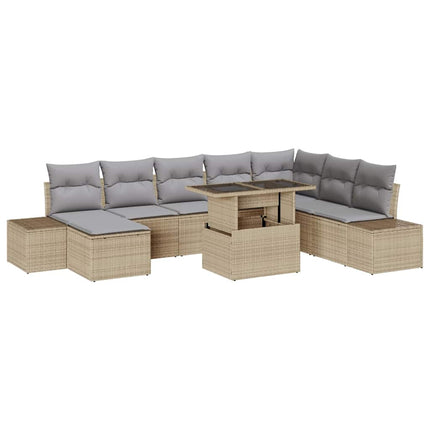 Trädgårdsoffset 9 st Beige konstrotting