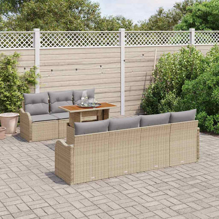 Trädgårdsoffset 8 st Beige Poly rattan