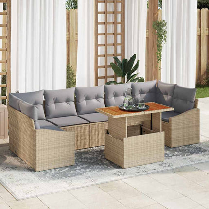 Trädgårdsoffset med lagring 8 pcs Beige och Ljusgrå