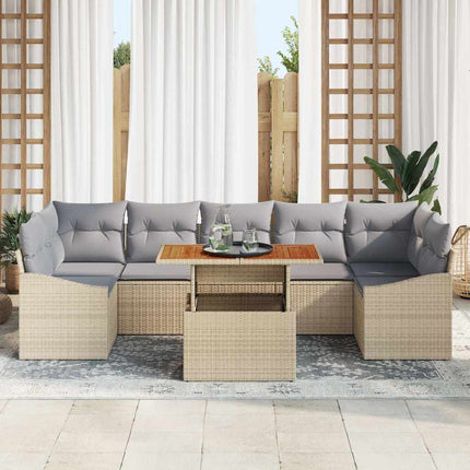 Trädgårdsoffset med lagring 8 pcs Beige och Ljusgrå