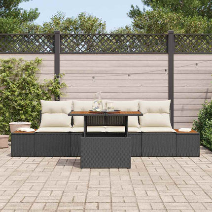 Trädgårdsoffset 5 st Svart Poly rattan