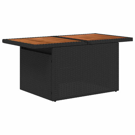 Trädgårdsoffset med lagring 9 pcs Svart Poly rattan