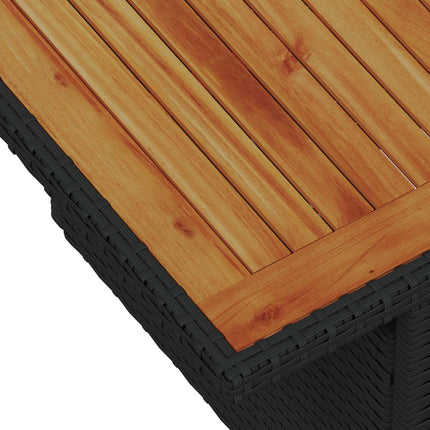 Trädgårdsoffset med lagring 7 pcs Svart Poly rattan