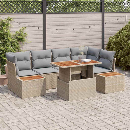 Trädgårdsoffset 10 st Beige Poly rattan