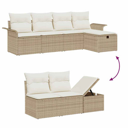 Trädgårdsoffset 6 st Beige och gräddfärgad konstrotting
