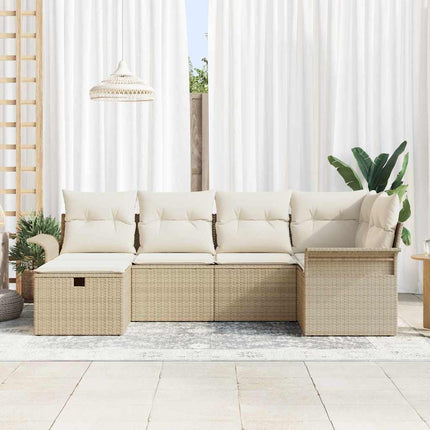 Trädgårdsoffset 6 st Beige och gräddfärgad konstrotting