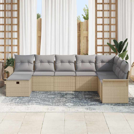 Trädgårdsoffset 8 st Beige och Ljusgrå konstrotting