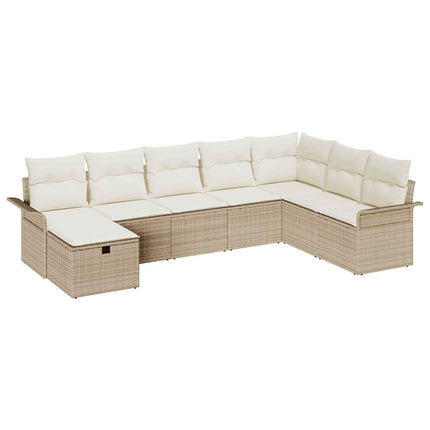 Trädgårdsoffset 8 st Beige och gräddfärgad konstrotting