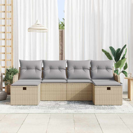 Soffset 6 st 6-Antal sittplatser Beige och Ljusgrå konstrotting