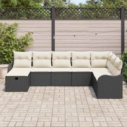 Soffset 8 st 8-Antal sittplatser Svart och kräm konstrotting