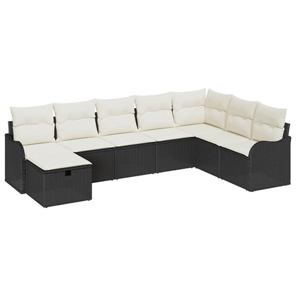 Soffset 8 st 8-Antal sittplatser Svart och kräm konstrotting