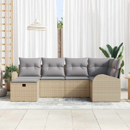 Soffset med kudde med lagring Beige och Ljusgrå konstrotting