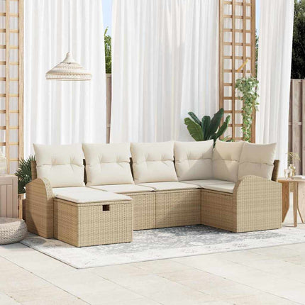Soffset 6 st Beige och gräddfärgad konstrotting