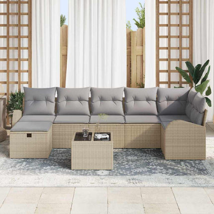 Soffset med kudde med lagring Beige och Ljusgrå konstrotting
