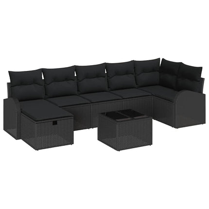 Soffset med kudde med lagring 8 pcs Svart konstrotting