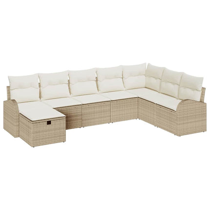 Soffset 8 st beige och gräddvit konstrotting