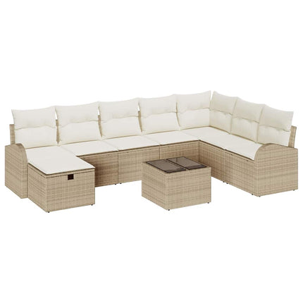 Soffset med kudde med lagring beige och gräddvit konstrotting