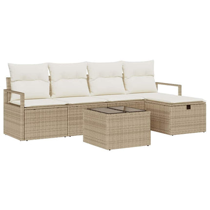 Soffset 6 st 5-Antal sittplatser Beige och gräddfärgad