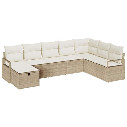 Soffset med kudde Beige och gräddfärgad konstrotting
