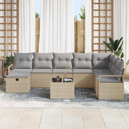 Soffset med kudde med lagring Beige och Ljusgrå konstrotting