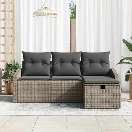 Soffset med kudde med lagring 4 pcs Grå konstrotting