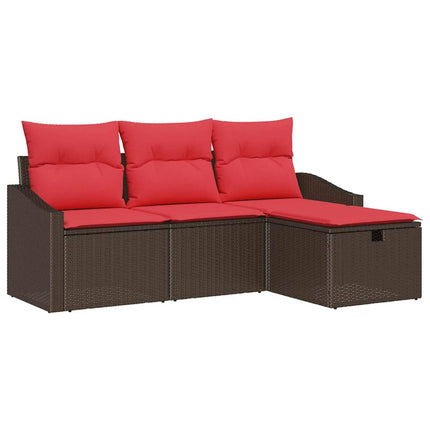 Soffset 4 st Brun Poly rattan
