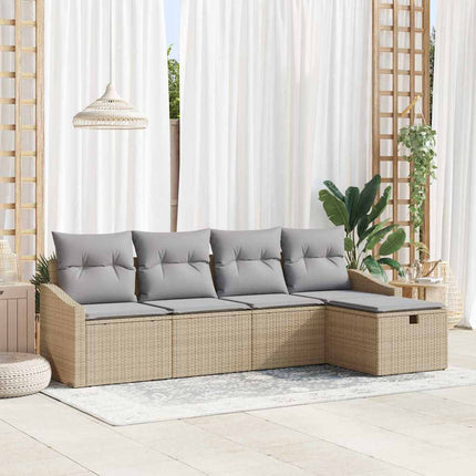 Soffset med kudde med lagring Beige konstrotting