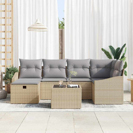 Soffset med kudde med lagring Beige och Ljusgrå konstrotting