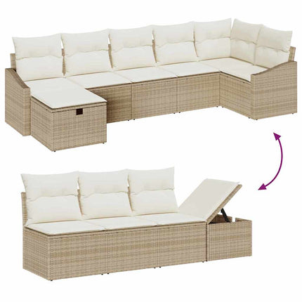 Soffset med kudde med lagring Beige konstrotting