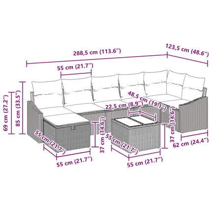 Soffset med kudde med lagring 8 pcs konstrotting