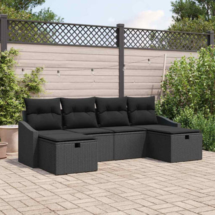 Trädgårdsoffset med kudde med lagring 6 pcs konstrotting