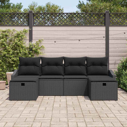 Trädgårdsoffset med kudde med lagring 6 pcs konstrotting