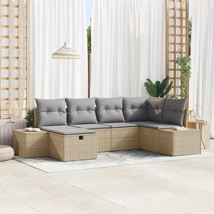 Trädgårdsoffset 6 st Beige konstrotting